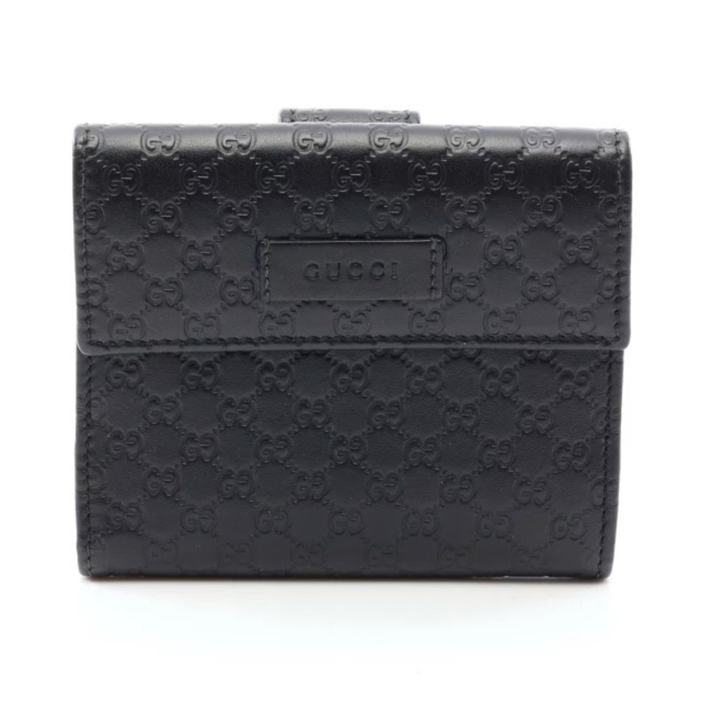 Gucci Microguccissima Bi fold Wallet Leather Black